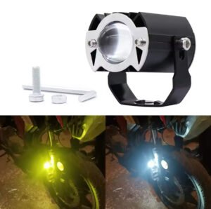 Motorcycle Dual Color LED Spotlight High Low  With Flasher Beams Headlight Super Bright Driving Fog Light Auxiliary Motorcycle Accessories