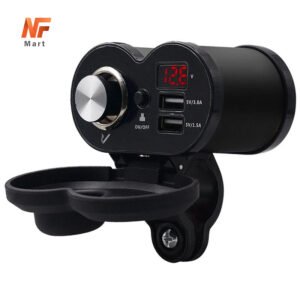 Motorcycle USB Charger Phone 12V/24V Cigar Lighter Socket Metal Body Dual USB QC 3.0 moto charger LED Voltmeter Waterproof 5.0