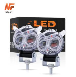 1pcs Dual Color Led New Crystal Motorcycle Multicolor Fog Light Owl Design Head Light Headlight Led Auxiliary Spot Lights For Motorcycle NF MART