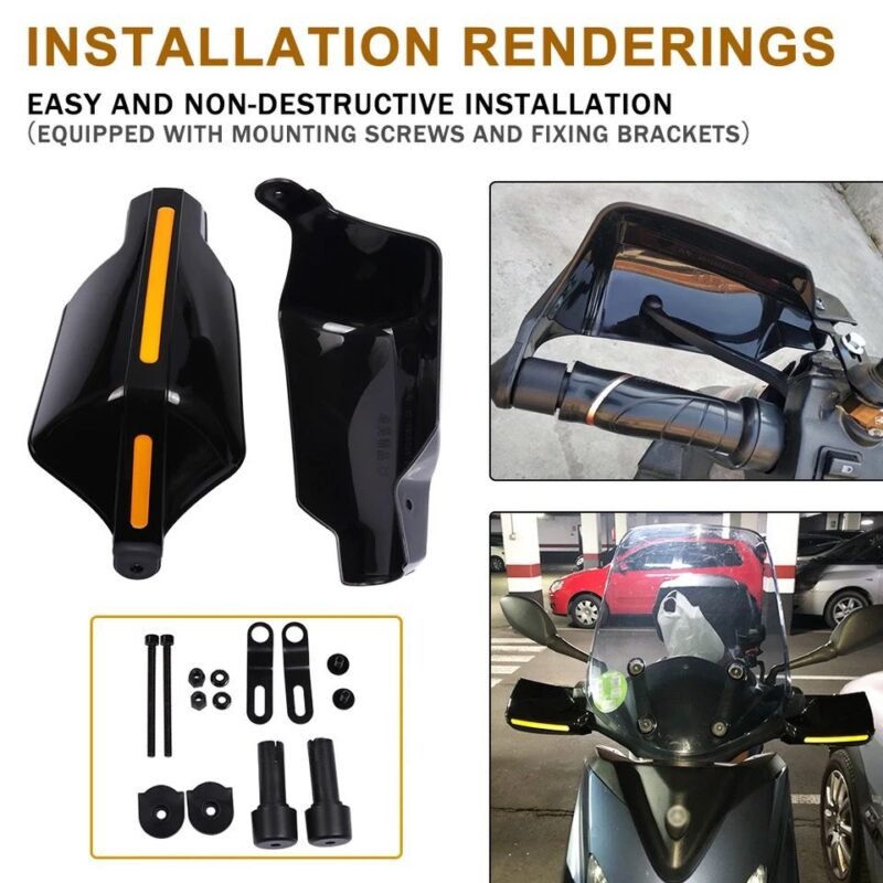 Universal Motorcycle Reflective Hand Protector Hand Guards Handlebar Protection Windproof hand Guard Gear Motorbike Accessories - Image 2