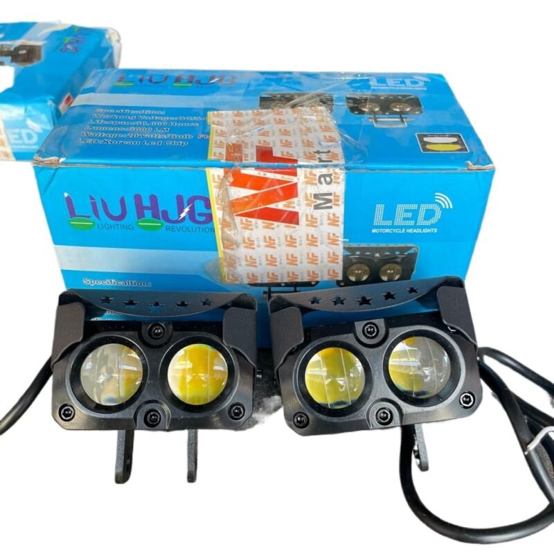 HJG Led Fog Light Dual Lens 60watt 6000LM 3 Function CREE Led Light Yellow White Flasher for Motorcycle bike - NF MART - Image 2