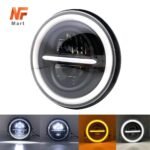Bike LED Headlight 7 inches Round Motorcycle Headlight For Café Racer, Jeeps, Yamaha All bikes, Suzuki Gs150 Bikes Led Headlight NF MART