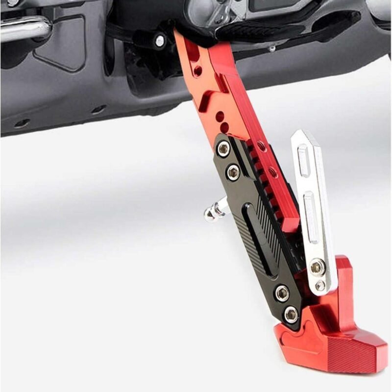 CNC Aluminum Alloy Adjustable Kickstand Foot Side Stand For Motorcycle Universal Blue Color - Image 2