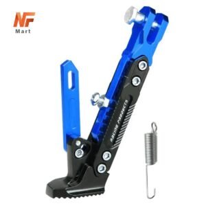 Motorcycle Adjustable CNC Metal Foot Bracket Blue Color Kick Side Bracket Durable Corrosion Resistant Bracket Motorcycle Stand Accessories