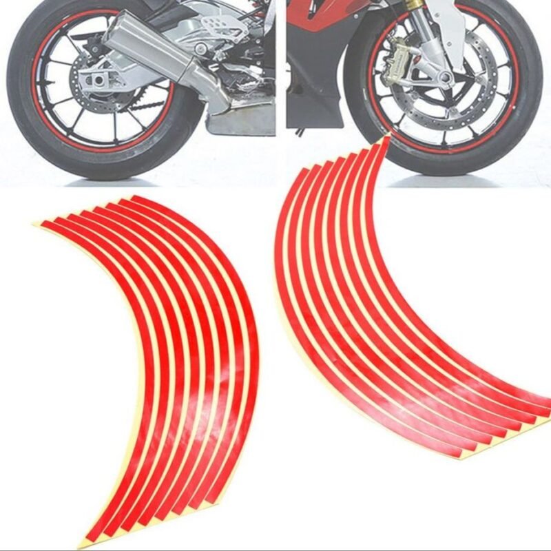 Red Color Rim Stickers Universal For All Bikes Yamaha, Suzuki, Honda Bikes Alloys Rim Stickers - Image 4