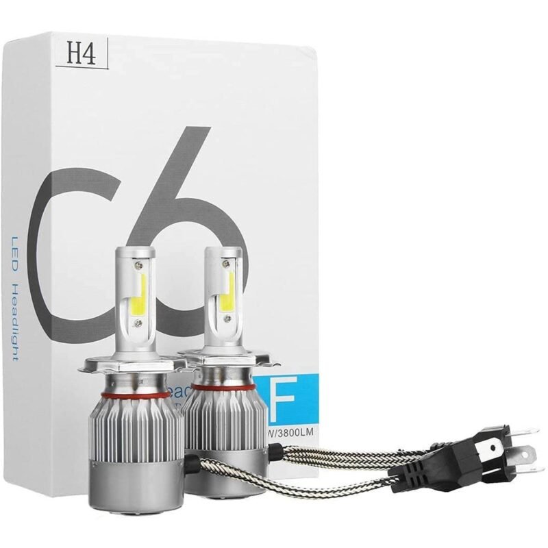 C6 Led Headlight & Fog light Bulbs White 1 Piece For Cars Bikes High Quality Original With Fan H4 Fitting NF MART - Image 2