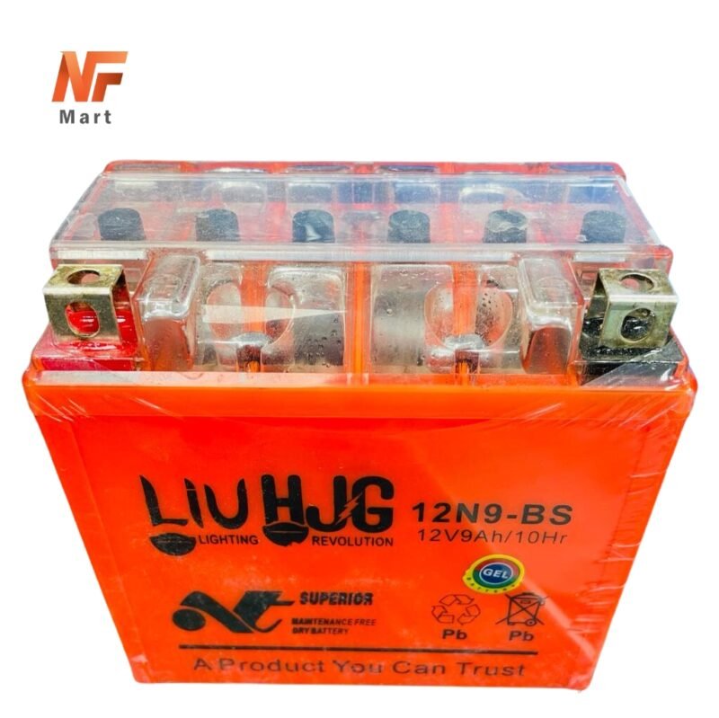 HJG Motorcycle Dry Battery GEL Based 9Ah/12V Heavy Duty Dry Battery For Honda, Suzuki Bikes High Quality NF MART - Image 2