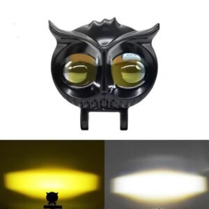 OWL Shape Fog Yellow-White & Flash light Low & High Beam Owl Plastic Body Spot Light for All Cars And Bikes 9V-60V 40W