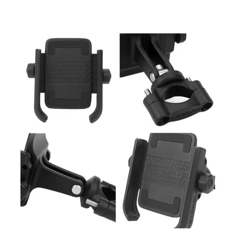 HJG Motorcycle Mobile Phone Holder Metal Universal Handle Fitting With USB Fast Charging For ALL Mobiles Motor Bracket High Quality Black - Image 3