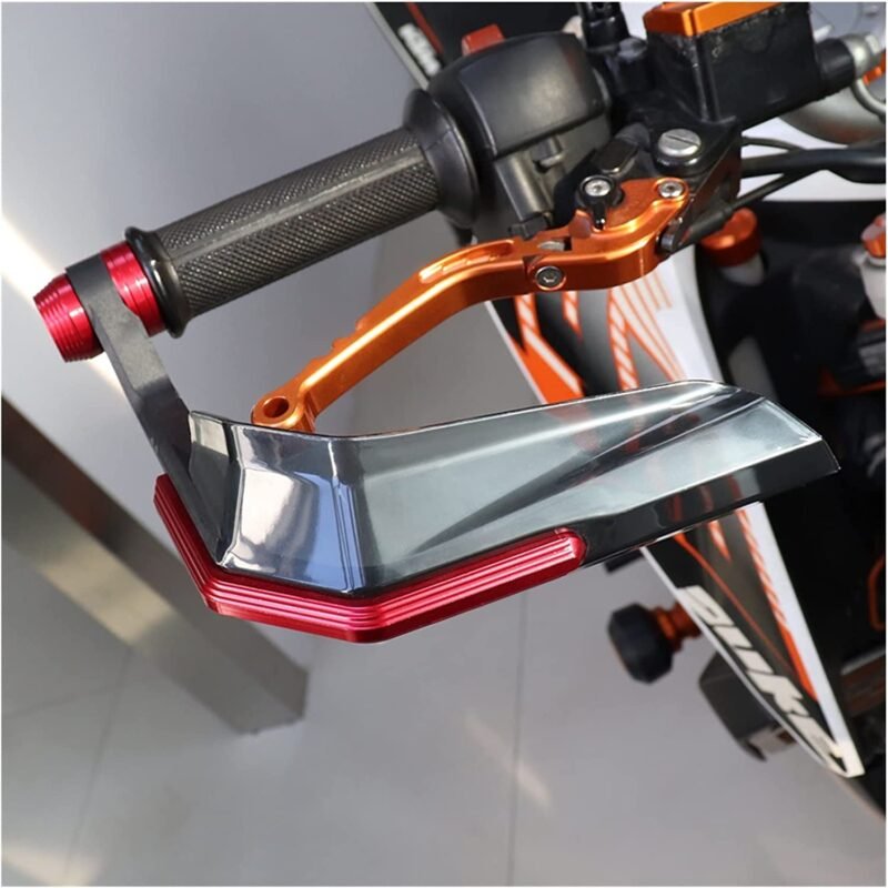 Motorcycle Aluminum Alloy + ABS Plastic Crystal Shade Hand Guard Red Color For 7/8 inches Handle Bars  NF MART - Image 2