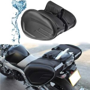 Komine Saddle Bag Side Bags 36 to 48 Liter Extendable with Rain Covers Luggage Touring Universal Fitting Water Proof