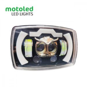 AKE 1-PC Original 3500lm OWL High Low Flasher 9 Function with Indicators Semi-assembly Motorcycle Projector Lens Led Accessory Headlight LED Square Led Lamp for Honda CD70 CG125...