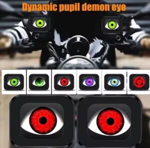 1PC Devil Style Rearview Mirror Lights, Universal Waterproof Dynamic LED Motorcycle Devil Eyes, Cool Eagle Eye Blink Headlight Accessories, Decorative Handlebar Devil Eye Light...