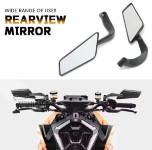 Universal Motorcycle Wing Mirrors NEW Aerodynamic Adjustable Mirrors Motorcycle Wind Wing Side Rearview Mirrors Metal Body Black