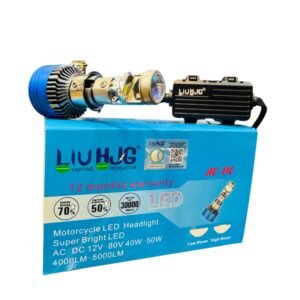 1 pc HJG Projector Lens LED BULB Universal Headlight Bulb 50 Watt White Hi Low With Fan Metal Body For All Bikes