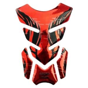 3D Red Stereo Rubber Motorcycle Gas Fuel Oil Tank Pad Sticker Protector Cover Fish Bone Decals RED