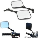 Motorcycle Side Mirrors Adjustable Dirt Bike Style Square Shape High Quality Motorcycle Bike Mirrors with reverse thread For YBRG YBR YBZ GS150SE Suzuki GR150 Honda CB150F