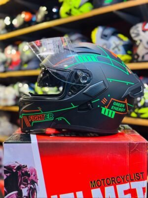 Jiekai 902 Helmet DOT CERTIFIED Modular Green Mecha