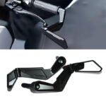 Motorcycle Handlebar Rear View Bar End Folding Mirror with Metal Hand Guards folding Rearview Mirror Angle Adjustable Fits all Bikes