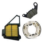 Pack of 3 - Motorcycle Air Filter with Brake Shoe & Brake Pad For Yamaha YBR / YBR-G