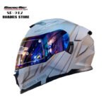 Super Air Helmet SP-912 Matt Light Grey Uplift Dual Visor DOT Approved SP 912 Removeable Padding With Spoiler SP912 - Roadies Store