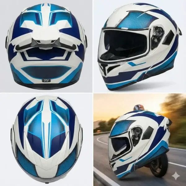 Helmet Jiekai 902 Modular White/Blue