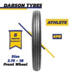Athlete 2.75-18 (Front Wheel) - 100CC - 125 YBR - YBZ - Motorcycle Tyre and Tube Set - DARSON TYRES