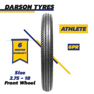 Athlete 2.75-18 (Front Wheel) - 100CC - 125 YBR - YBZ - Motorcycle Tyre and Tube Set - DARSON TYRES