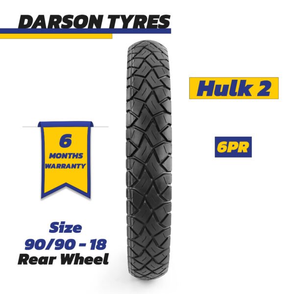 DARSON TYRES HULK 90/90-18 (Rear Wheel) - YBR / GSX 125 / 125CC Motorcycle Tubeless Tyre
