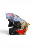 Super Air SP-912 Uplift Dual visor Helmet DOT Standard approved Removable Padding Air Ventilation system Red Grey Black Matt - Roadies Store