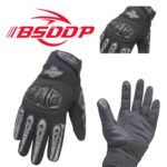 BSDDP Tactical Motorcycle Racing Gloves Mobile Friendly Bike Gloves MCS-23 Hard Knuckle Protection & Breathable Leather Summer Winter Gloves with reflectors Black RED