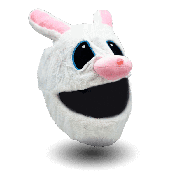 Plush Bunny Cover For Helmet